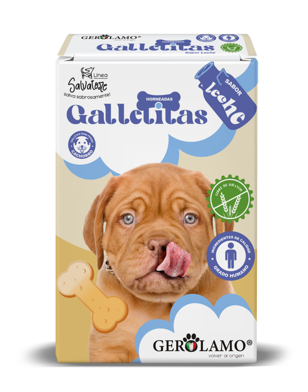 Galleta Hueso Grain Free Cachorro Leche – snack Gerolamo para perros