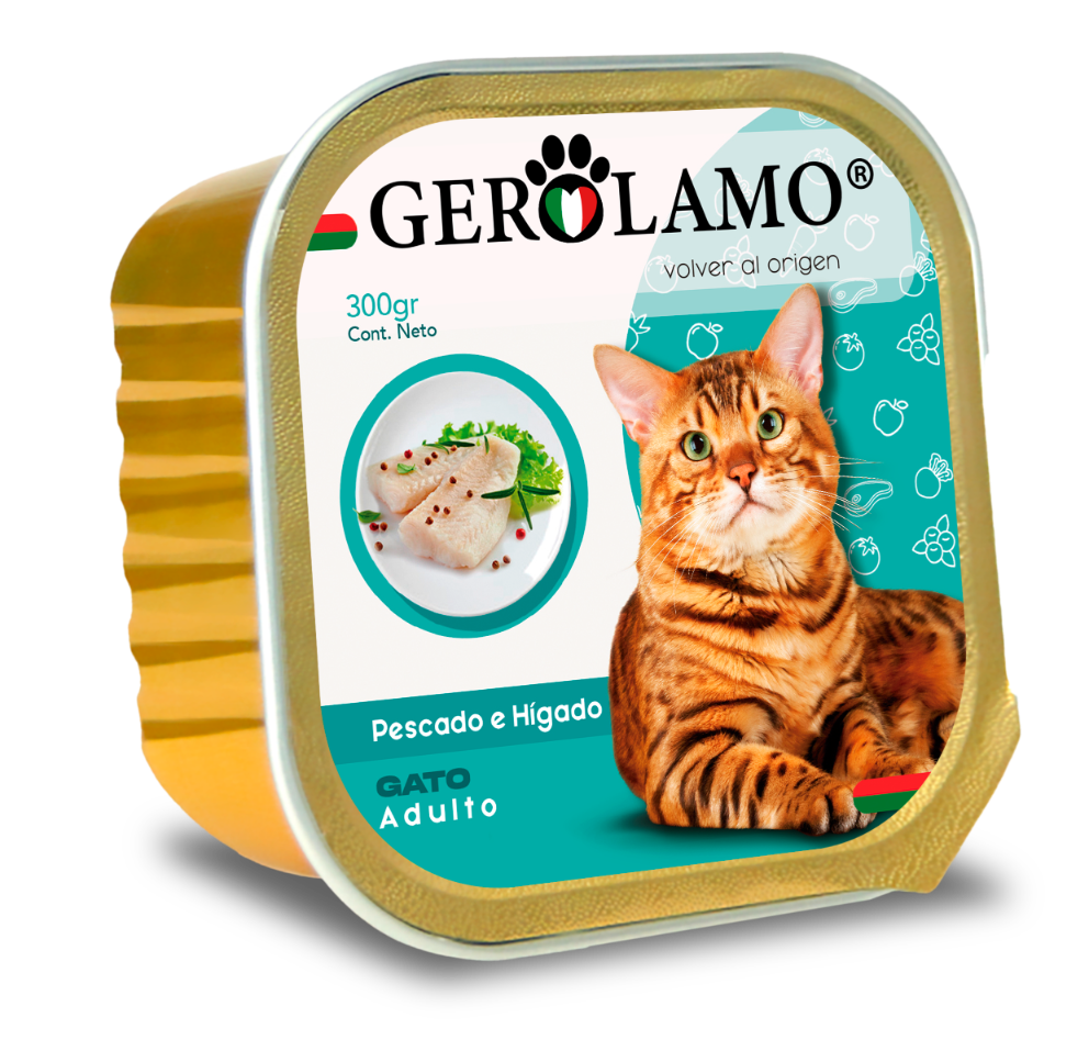 Gerolamo paté gato pescado 300 g – alimento húmedo Gerolamo para gatos