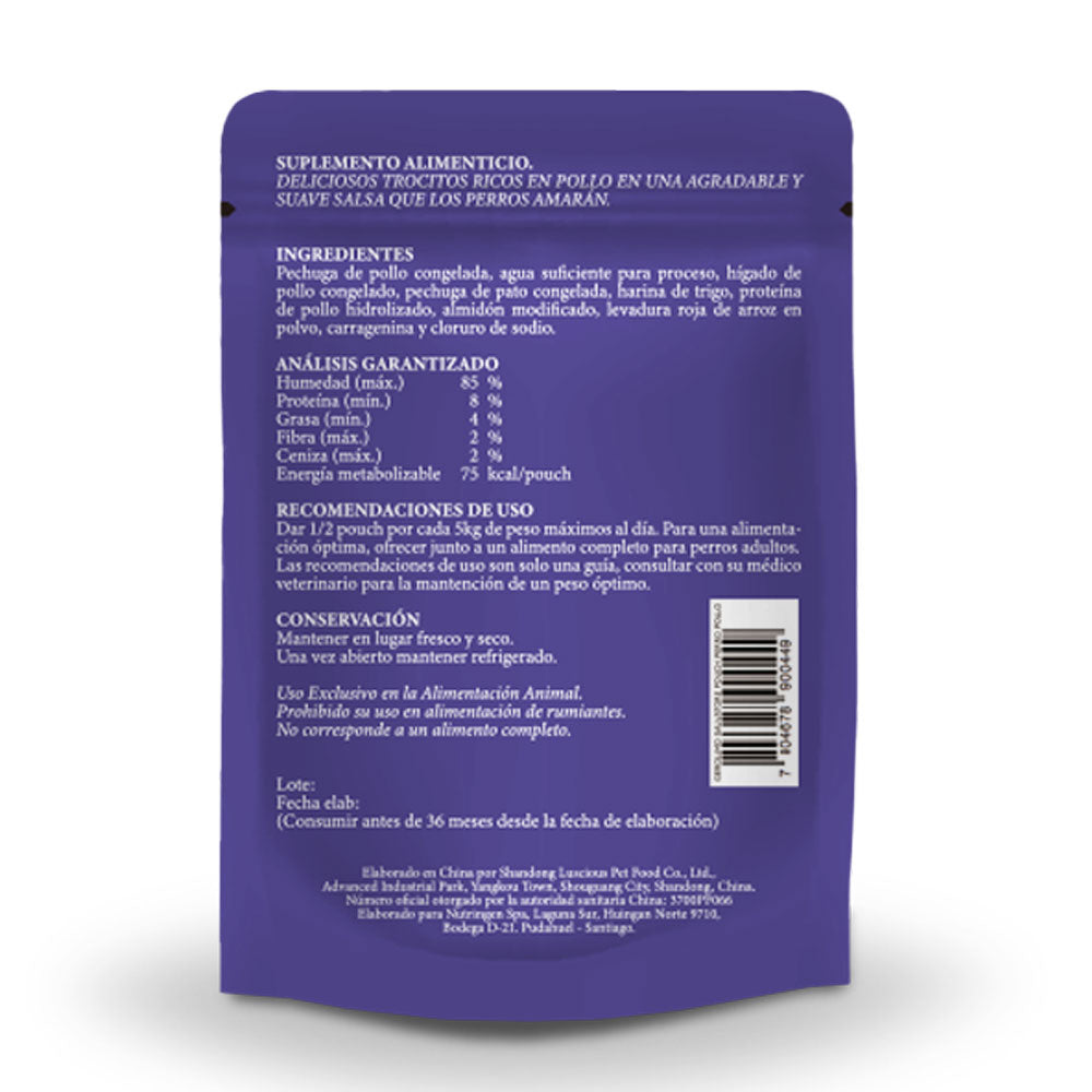 Gerolamo Snacks Pouch Trocitos En Salsa Perro Pollo