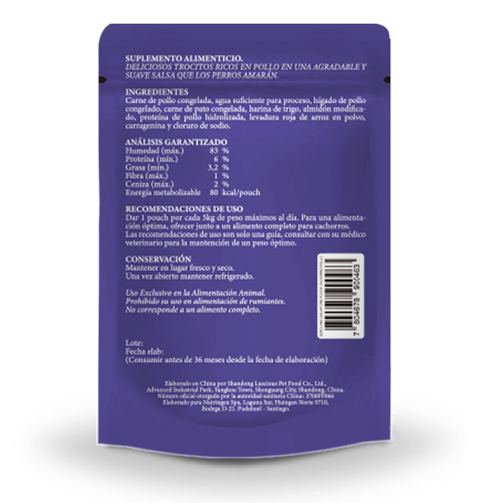 Gerolamo Snacks Pouch Trocitos En Salsa Cachorro Pollo 12 Un