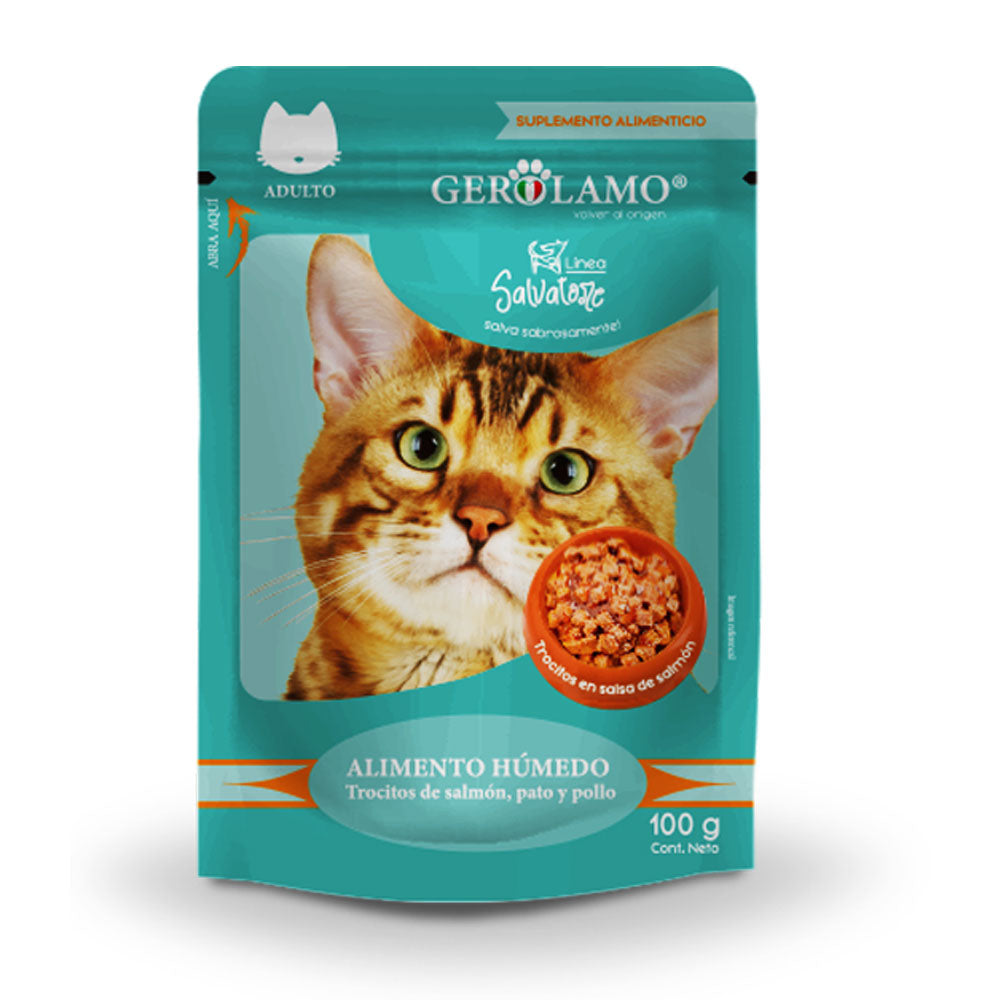 Gerolamo Snacks Pouch Trocitos En Salsa Gato Salmon 12 Un
