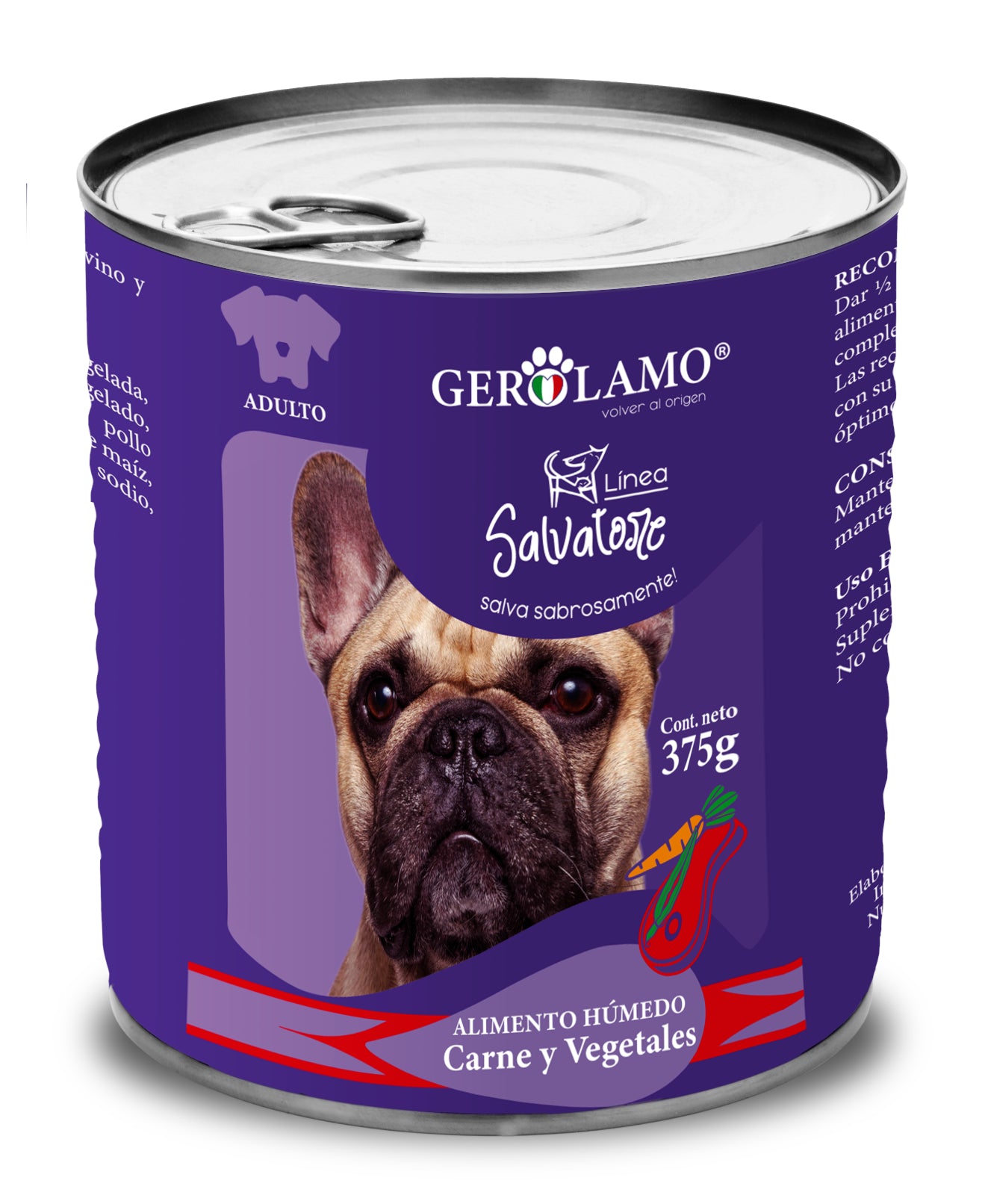 Gerolamo Salvatore lata perro carne vegetales 375g